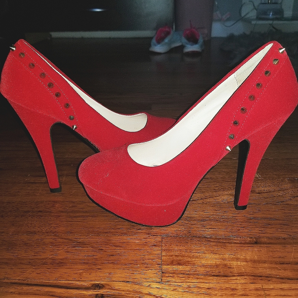 Red spikey heels